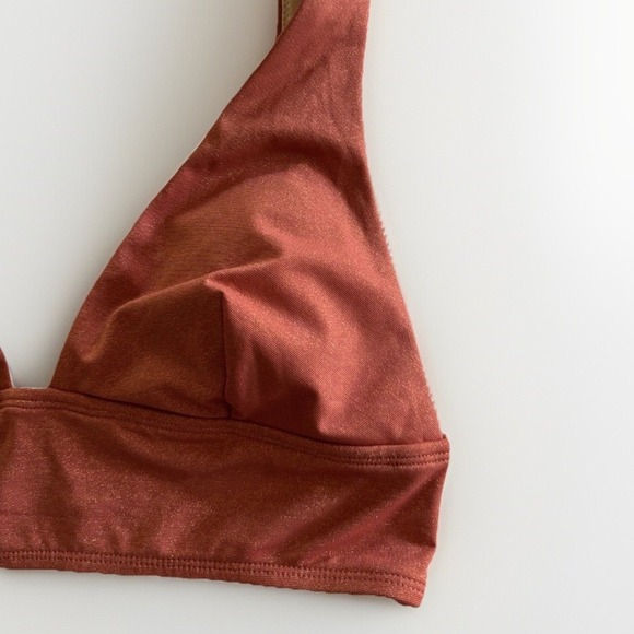 CUPSHE Women's Orange Sparkle Gold‎ High Waisted Bikini Two Piece NWT - Picture 11 of 16